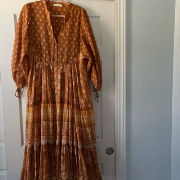 Spell Utopia Short Sleeve Midi Dress Cinnamon L - Picture 7 of 10